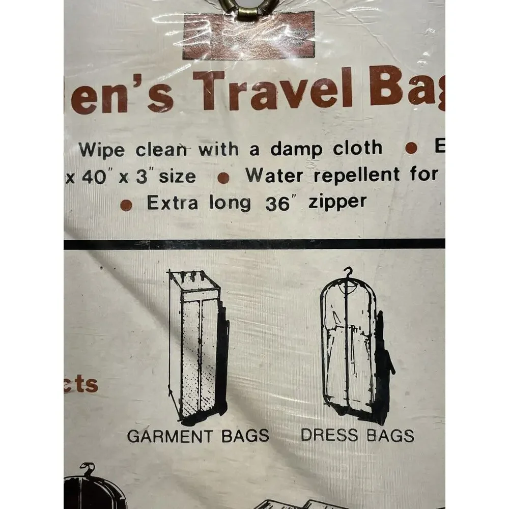 Interio Men’s Suit Garment Travel Bag 1020 Vintage 1980s New Old Stock